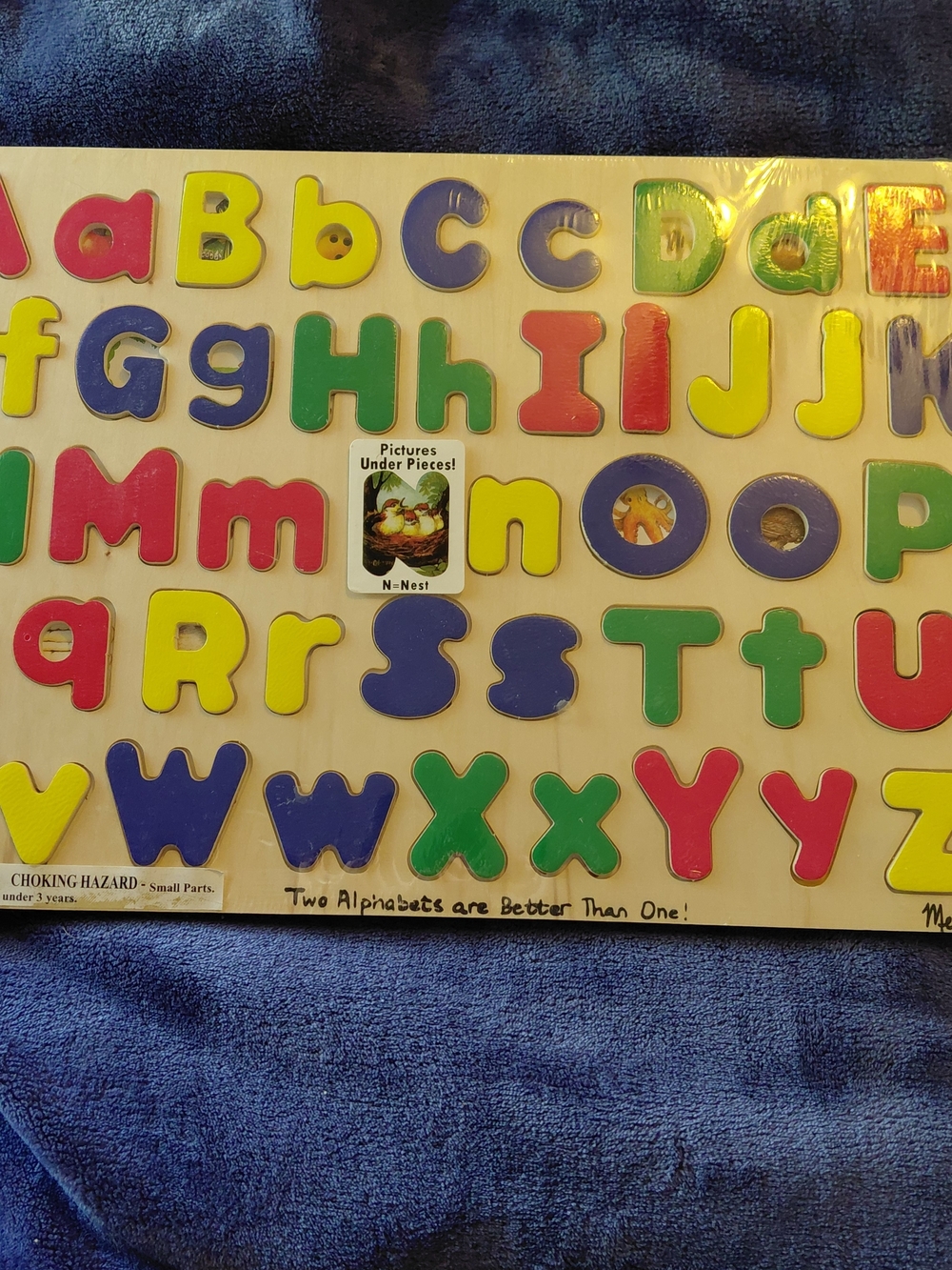 Melissa and Doug Upper & Lowercase Alphabet ABC 52 Piece Jigsaw Puzzle W/ Pics